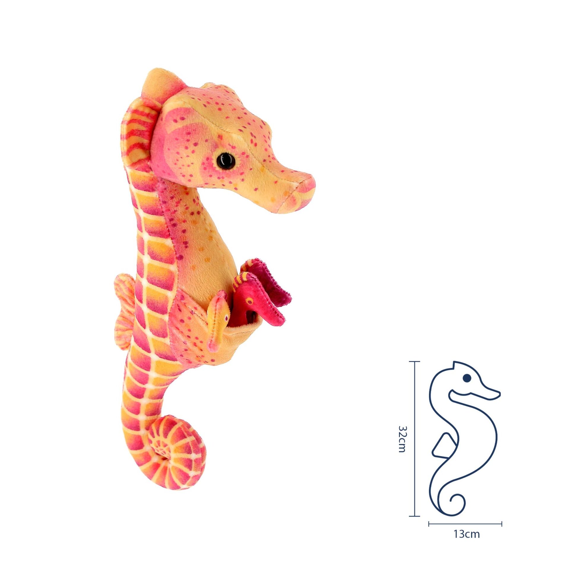 Peluche hippocampe et ses bébés