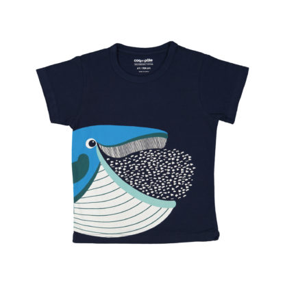 T-shirt enfant baleinr en coton biologique.
