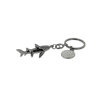 Porte-clés requin métal noir