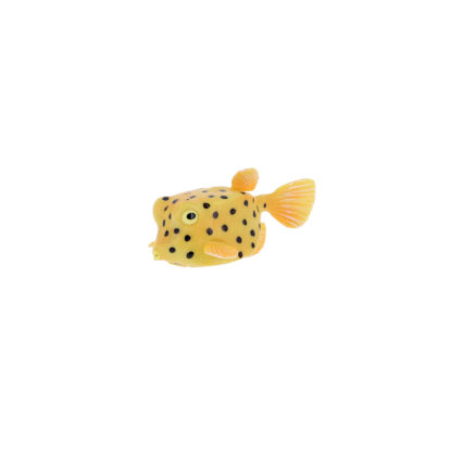 Figurine poisson coffre jaune