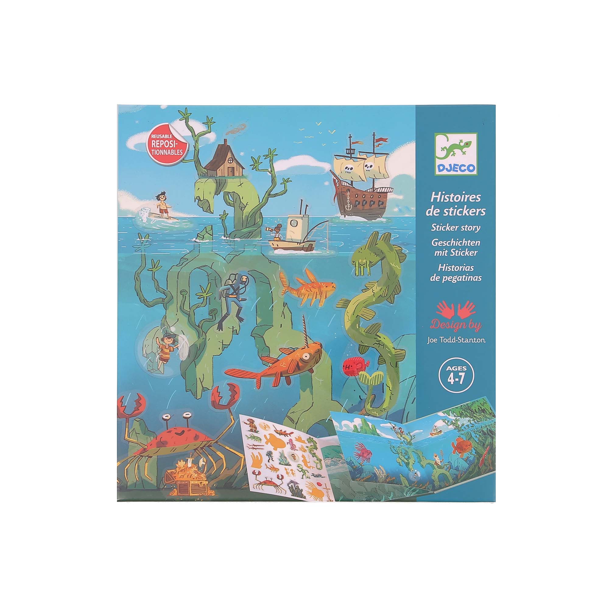 Autocollants repositionnables aventures en mer