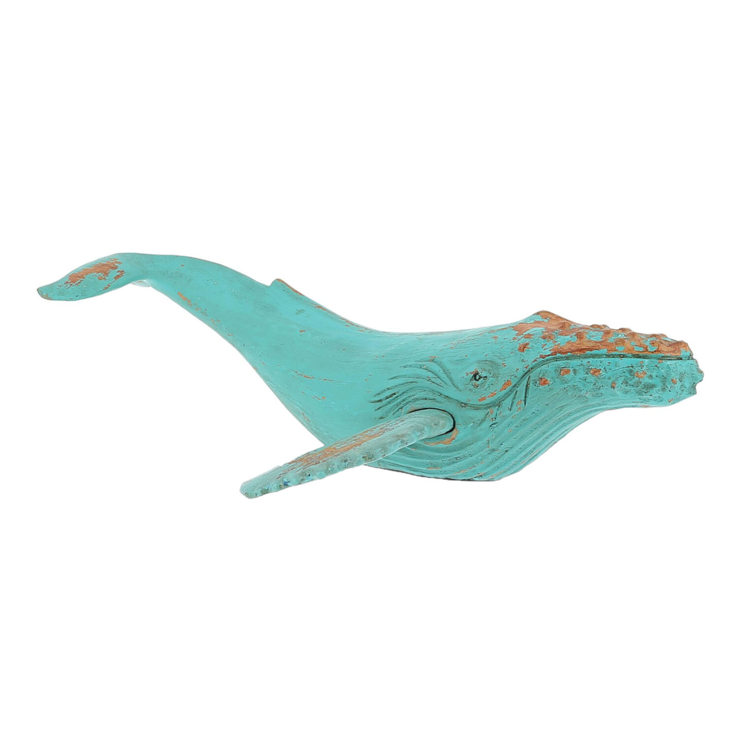 Sculpture De Baleine En Métal Doré - Laiton - Décoration De Bureau