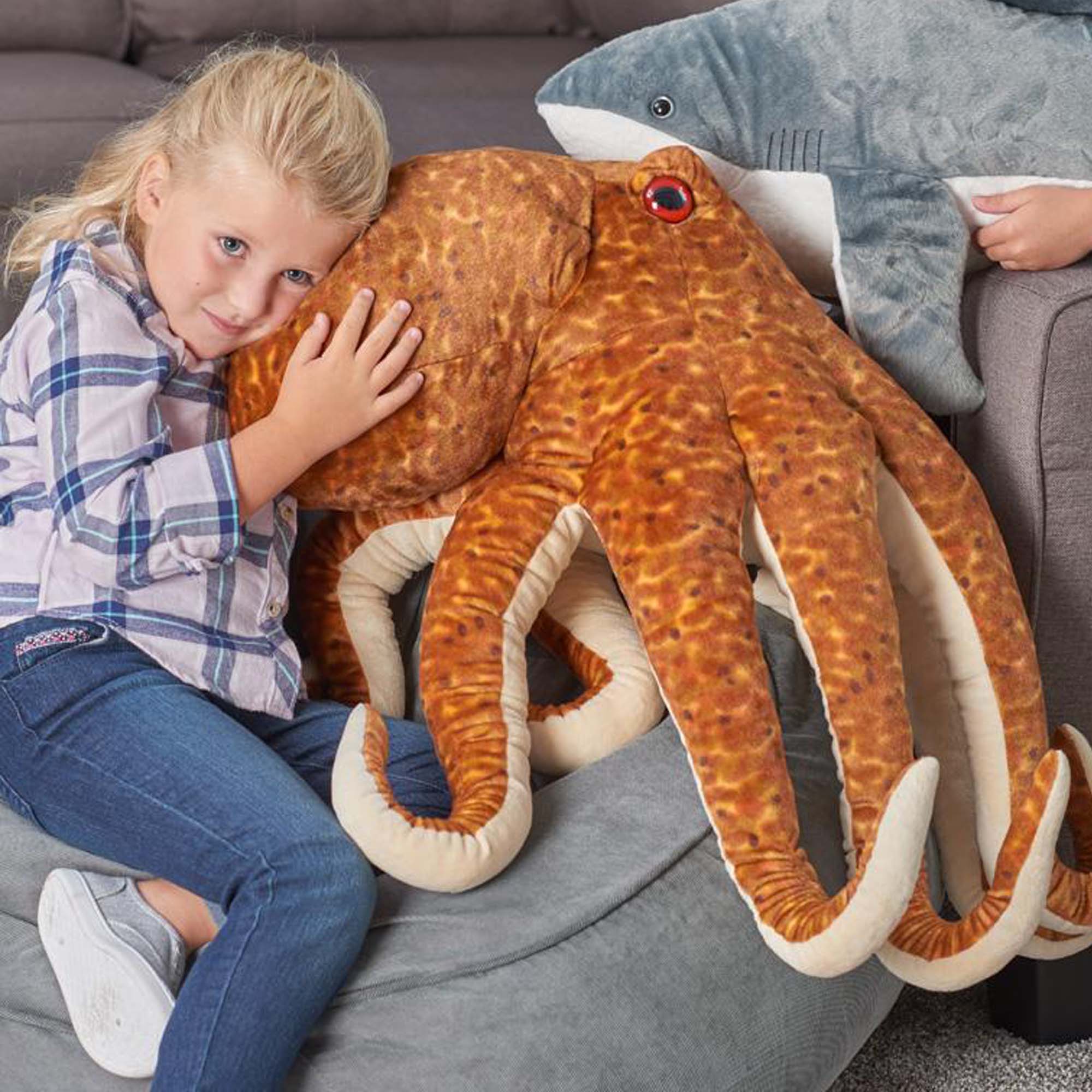 Peluche pieuvre géante