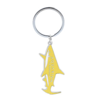 Porte-clés métal requin aquarium jaune
