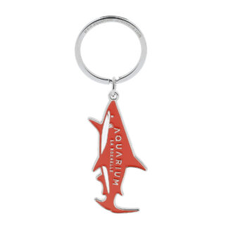 Porte-clés métal requin aquarium rouge