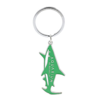Porte-clés métal requin aquarium vert