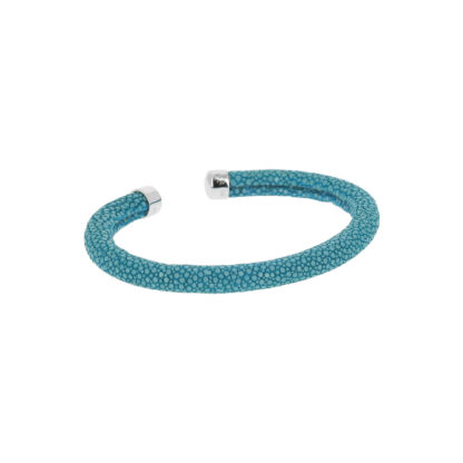 Bracelet jonc galuchat turquoise