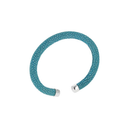 Bracelet jonc galuchat turquoise