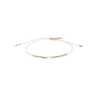 Bracelet minéral Opale jaune et perle