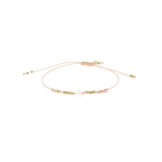 Bracelet minéral Tourmaline rose et perle
