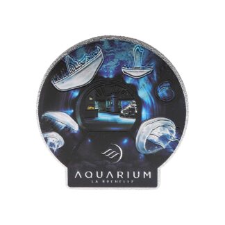 Magnet rond brillant Méduses Aquarium La Rochelle