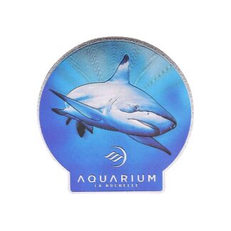 Magnet rond brillant Requin Aquarium La Rochelle