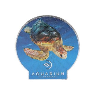 Magnet rond brillant Tortue Aquarium La Rochelle