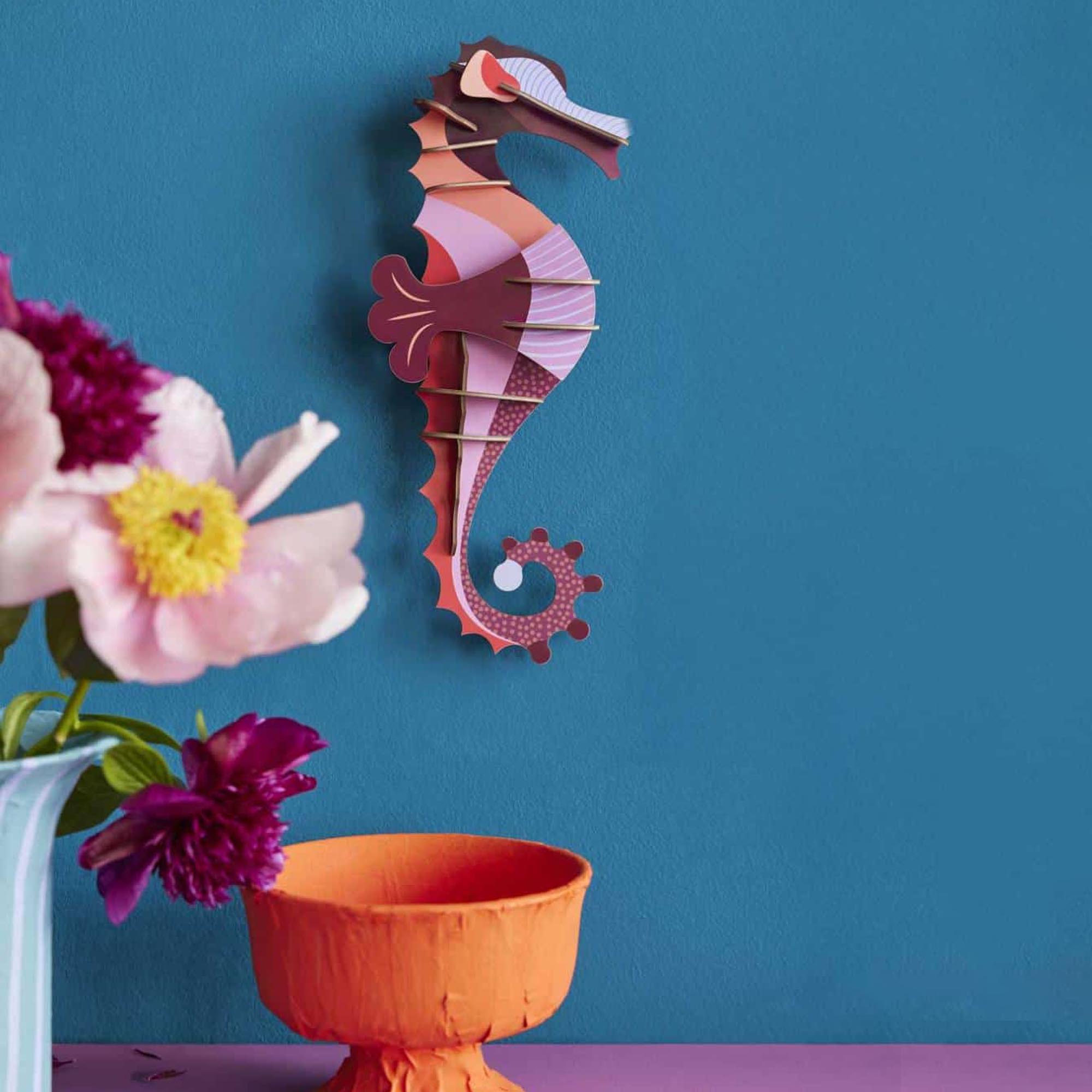 Sculpture murale 3D Hippocampe coraline