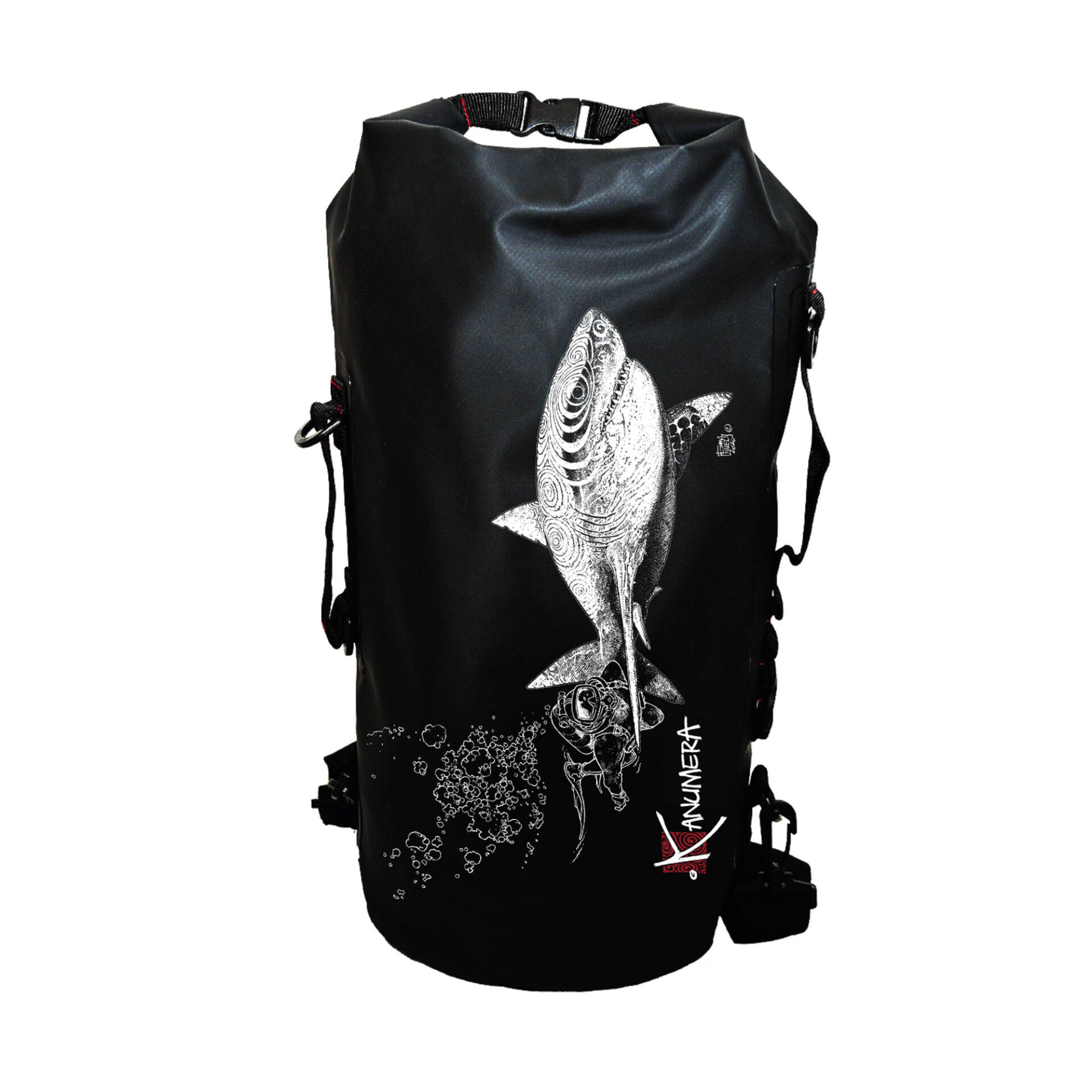 Sac étanche 25L Requin et plongeur