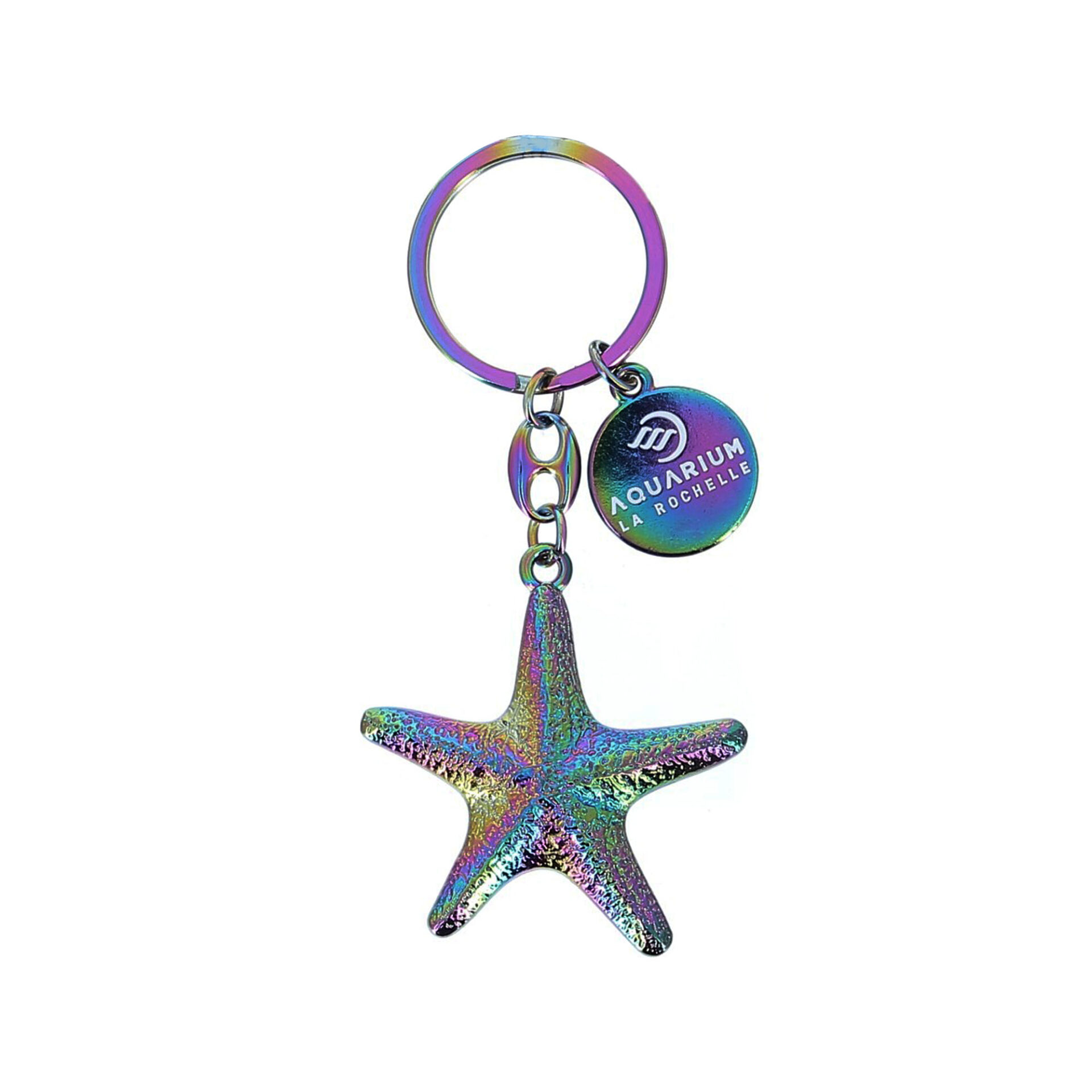 Porte-clés étoile de mer métal irisé