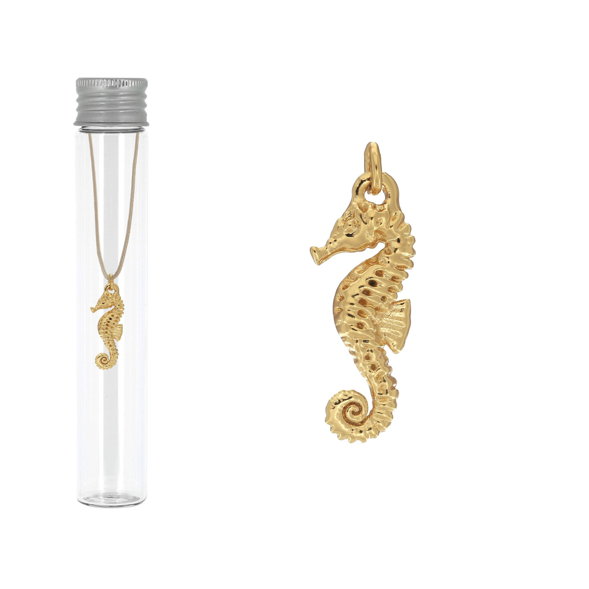 Pendentif hippocampe plaqué or 24 carats