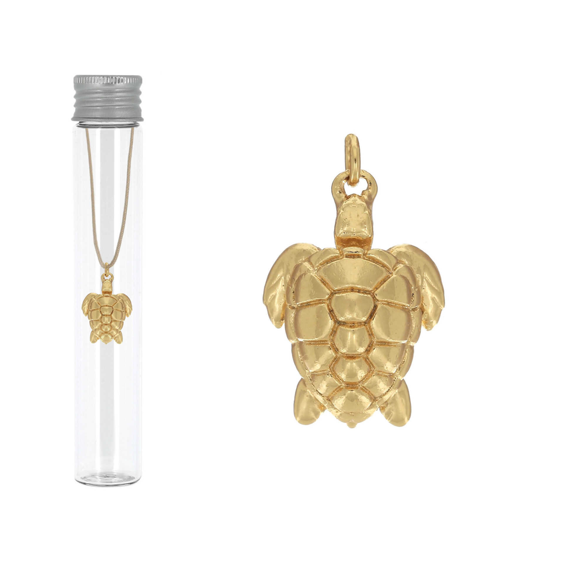 Pendentif tortue plaqué or 24 carats