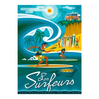 Carte A5 Les surfeurs Vullo