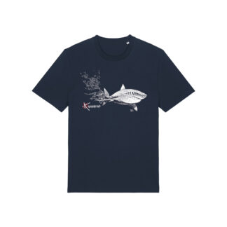 T-shirt coton bio tatoo requin et plongeur