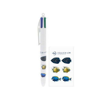 Stylo BIC 4 couleurs poissons Aquarium La Rochelle