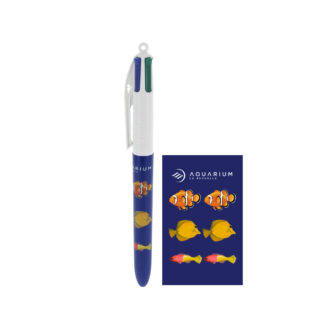 Stylo BIC 4 couleurs poissons Aquarium La Rochelle