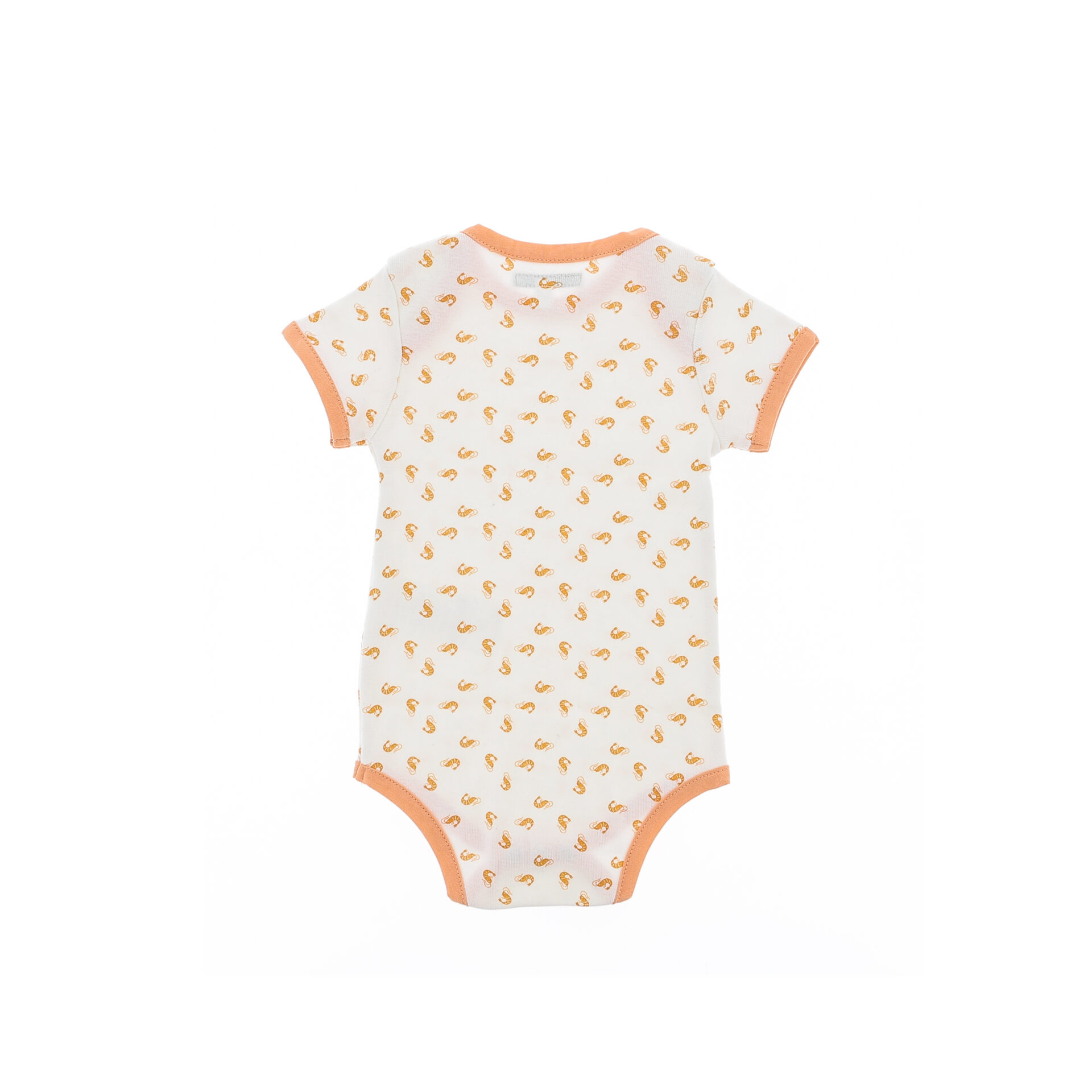 body naissance motif crevettes oranges