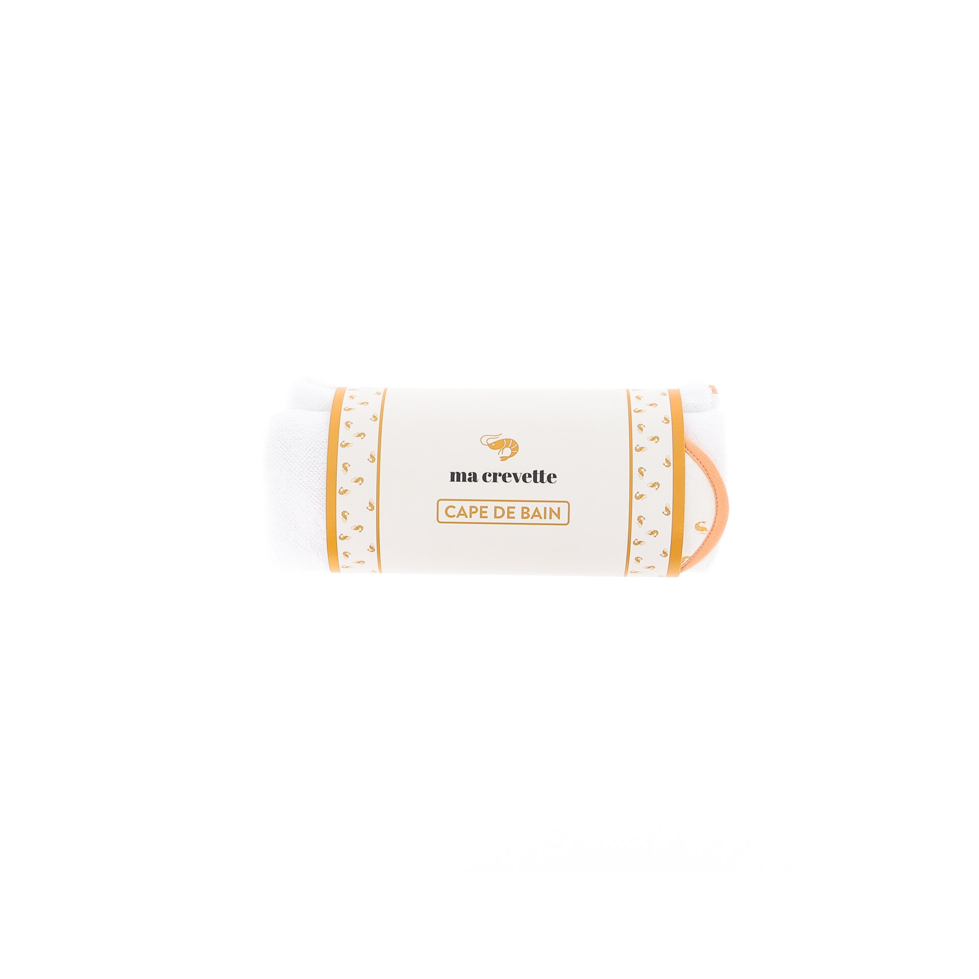 cape de bain enfants motif crevettes oranges