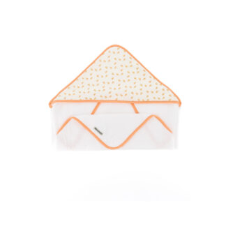 cape de bain enfant au motif crevettes oranges