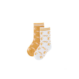 chaussettes motif crevettes oranges