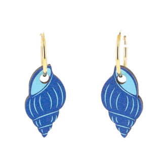 Boucles d'oreilles pampille coquillage bleu
