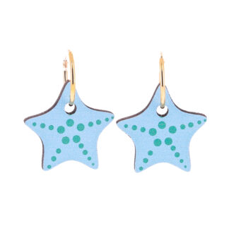 Boucles d'oreilles paMpille coquillage bleu