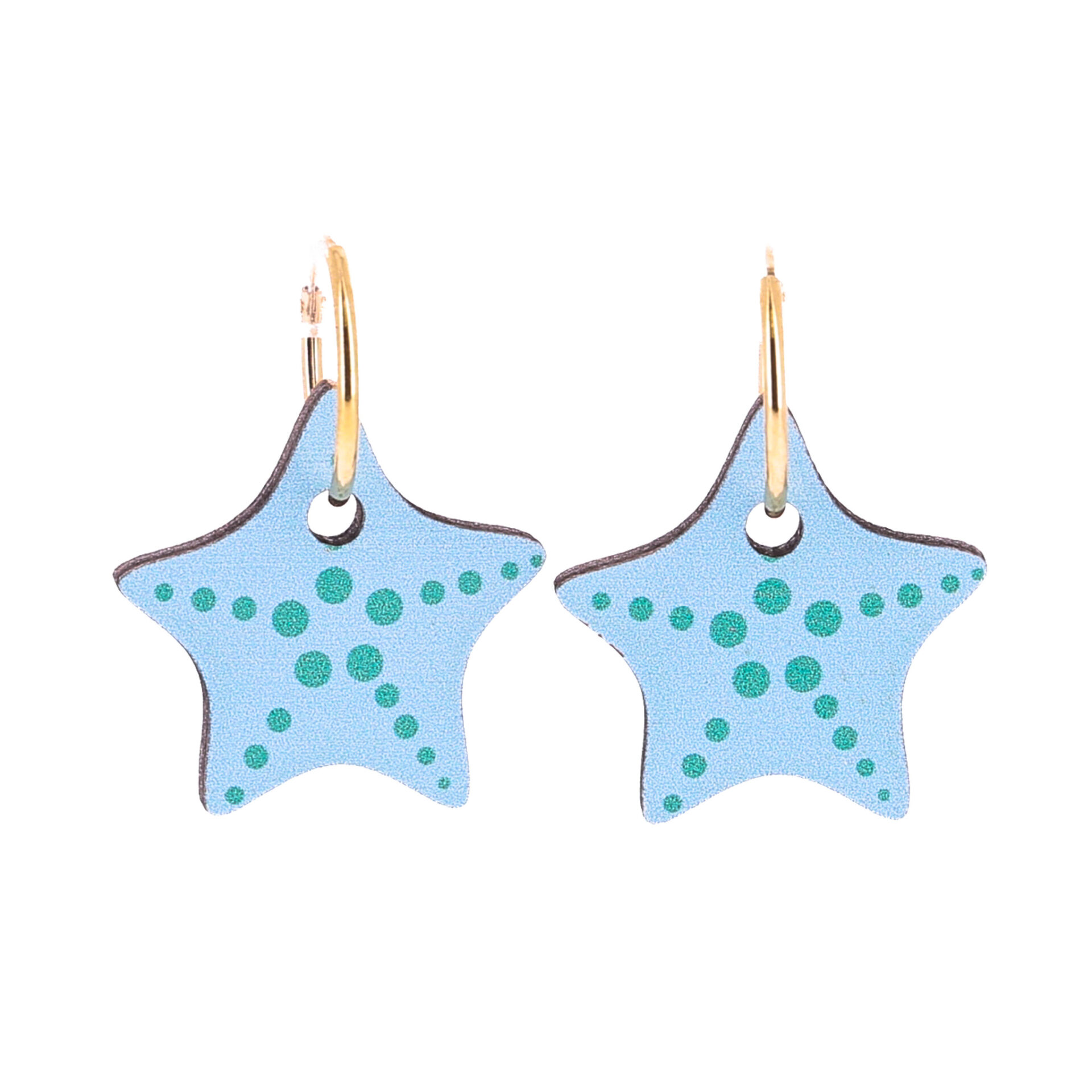 Boucles d'oreilles paMpille coquillage bleu