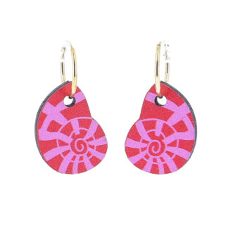 Boucles d'oreilles pampille nautile rouge