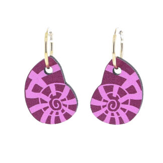 Boucles d'oreilles pampille nautile rose