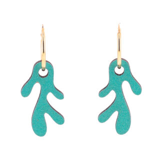 Boucles d'oreilles pampille algue verte