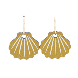 Boucles d'oreilles pampille coquille jaune