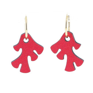 Boucles d'oreilles pampille algue rouge