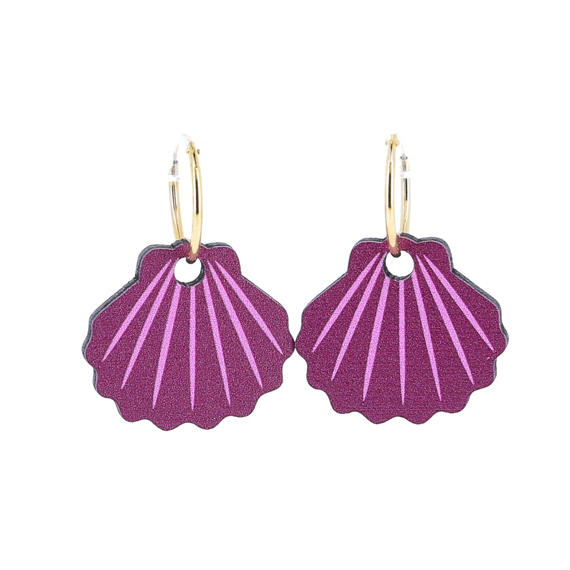Boucles d'oreilles pampille coquille rose